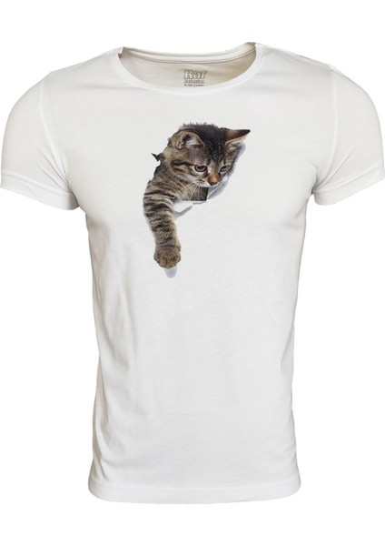 Unisex Slim Fit Beyaz Ön Dijital Baskılı T-Shirt