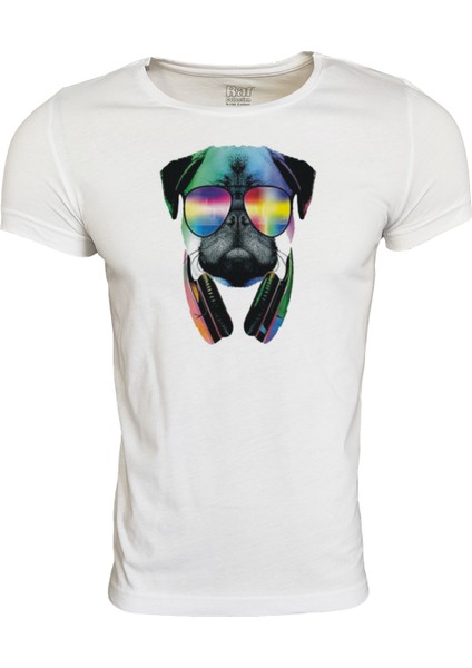 Unisex Slim Fit Beyaz Ön Dijital Baskılı T-Shirt