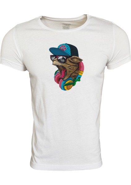 Unisex Slim Fit Beyaz Ön Dijital Baskılı T-Shirt