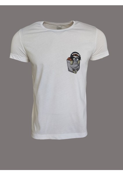 Unisex Slim Fit Beyaz Ön Dijital Baskılı T-Shirt