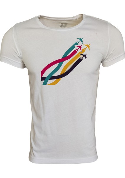 Unisex Slim Fit Beyaz Ön Dijital Baskılı T-Shirt