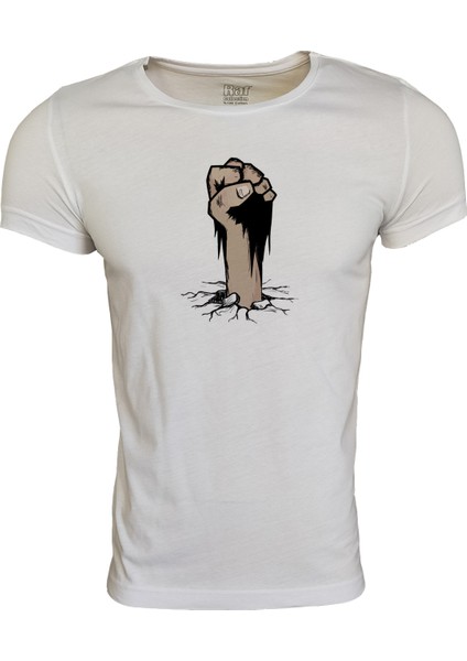 Unisex Slim Fit Beyaz Ön Dijital Baskılı T-Shirt