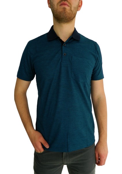 Erkek Polo Yaka Cepli Jakar T-Shirt 2148 BGL-ST01058