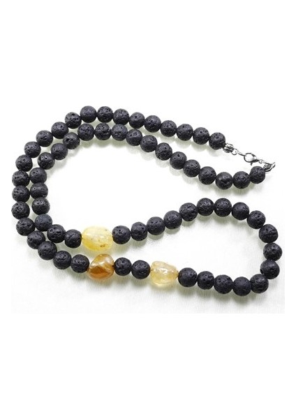 Lav Taşı - Sitrin Doğal Taş Tasarım Kolye