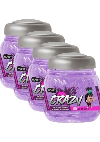 Crazy Ekstra Sert Jöle 150 ml x 4'lü Paket Saç Modelleme İçin Güçlü Tutucu