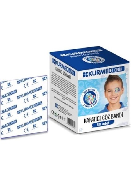 Optik Erkek Çocuk Göz Kapama Bandı 50 Adet Tekli Paketli