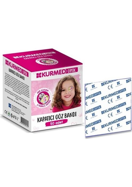 Optik Kız Çocuk Göz Kapama Bandı 50 Adet Tekli Paketli