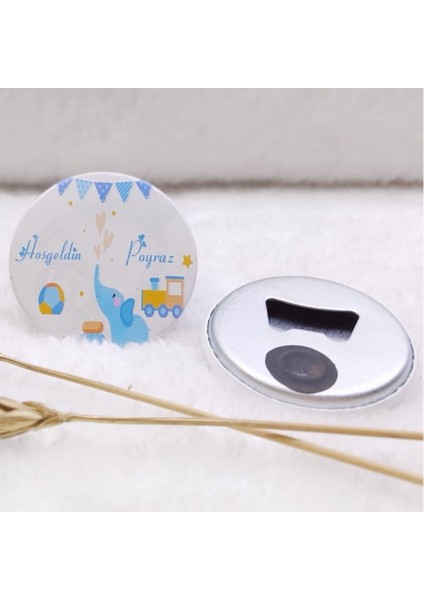 30 Adet Açacak Magnet Erkek Bebek Şekeri Uv Baskılı