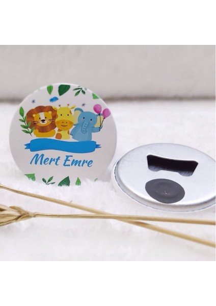 30 Adet Sevimli Hayvanlar Açacak Magnet Erkek Bebek Şekeri Uv Baskılı