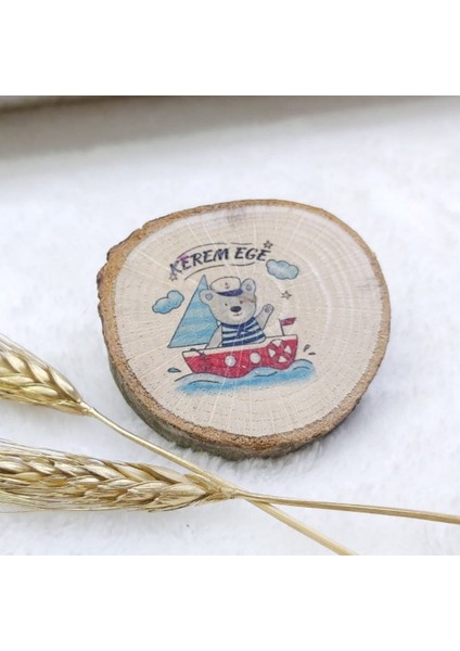 30 Adet Ahşap Erkek Bebek Magnetleri Uv Baskılı Denizci 6-8 cm
