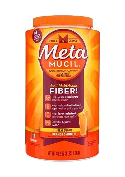 mucil Psyllium Fiber Supplement - Orange Smooth Portakal Smotthy 1.36KG