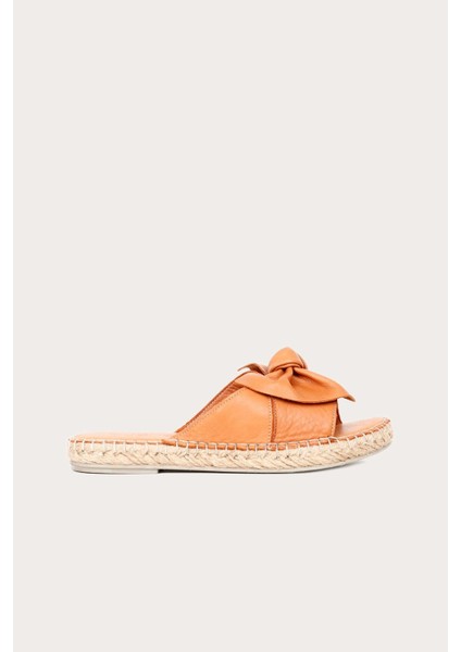 Taba Deri Kadın Düz Terlik