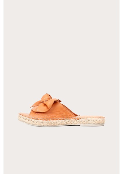 Taba Deri Kadın Düz Terlik modelleri