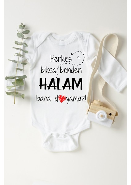 Bebek Beyaz Halam Bana Doyamaz Çıtçıtlı Body