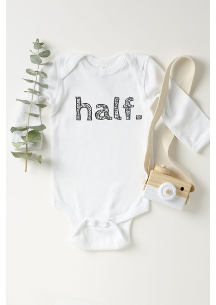Half Black Uzun Kol Çıtçıtlı Bebek Body