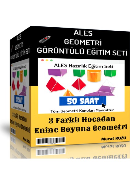 Enine Boyuna Eğitim ALES Geometri Görüntülü Eğitim Seti (50 Saatlik Özel Anlatım)