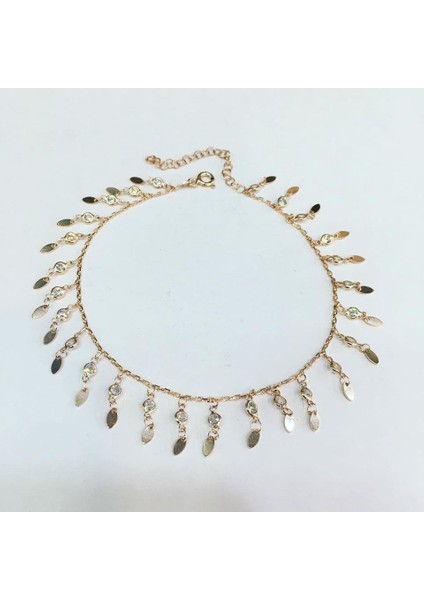 Gümüş Rose Zirkon Taşlı Mekik Pullu Halhal fiyatları