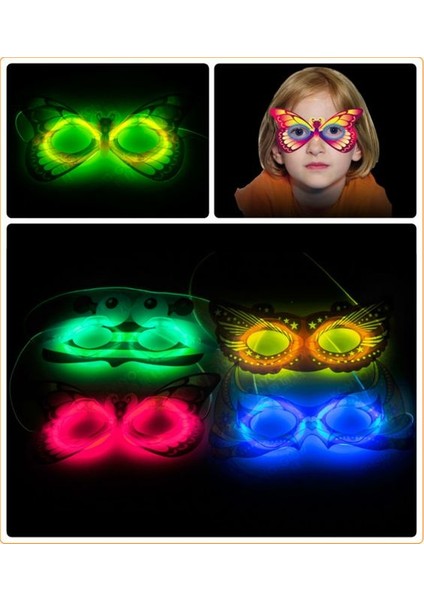 Karanlıkta Parlayan Fosforlu Glow Stick Parti Maske 1 Adet