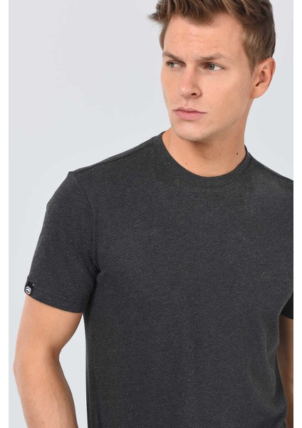 Ecko Unltd Foster Antrasit Melanj Erkek Bisiklet Yaka Tshirt