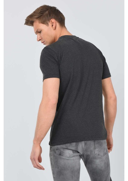 Ecko Unltd Foster Antrasit Melanj Erkek Bisiklet Yaka Tshirt
