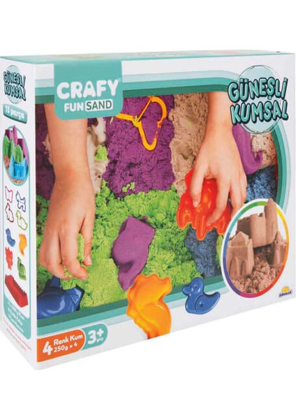 Sunman 1000 gr Crafy Oyun Kumu Güneşli Kumsal Renkli - 13 Parça