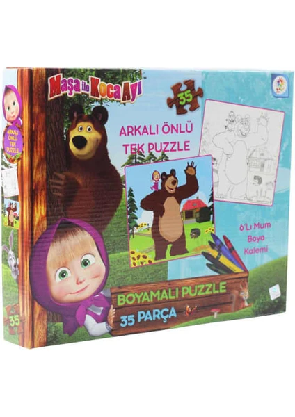 Maşa Koca Ayı Boyamalı Puzzle