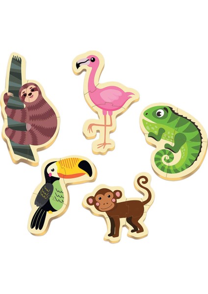 19 Parça Tropik Hayvanlar Baby Puzzle