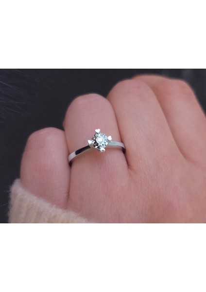 0,30 Karat Görünümlü Pırlanta Tektaş Yüzük 0417R0240 indirimleri
