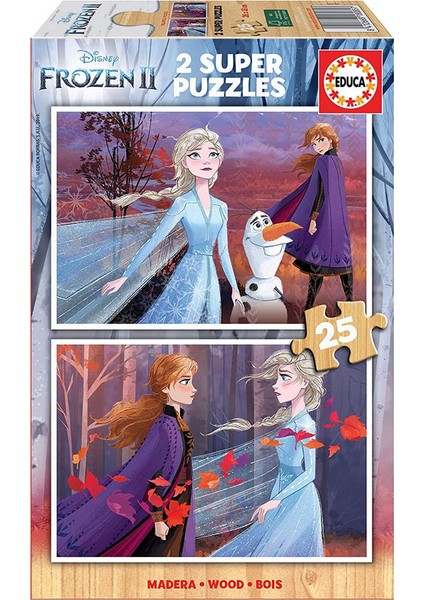 Ahşap Puzzle 2X25 Parça Frozen 2 18085