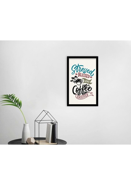 Gift Coffee Tasarımlı Dekoratif Ahşap Siyah Çerçeveli Tablo-3