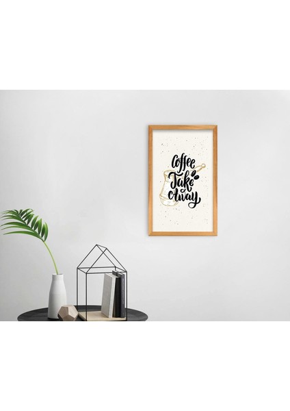 Gift Coffee Tasarımlı Dekoratif Retro Ahşap Tablo-43