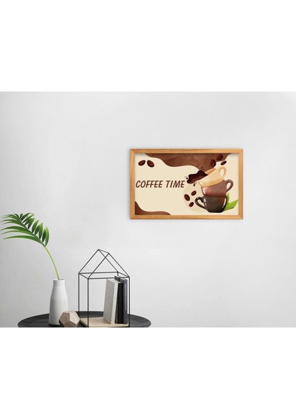 Gift Coffee Tasarımlı Dekoratif Retro Ahşap Tablo-41