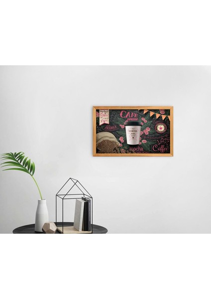 Gift Coffee Tasarımlı Dekoratif Retro Ahşap Tablo-38