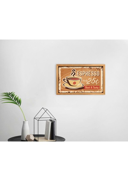 Gift Coffee Tasarımlı Dekoratif Retro Ahşap Tablo-37