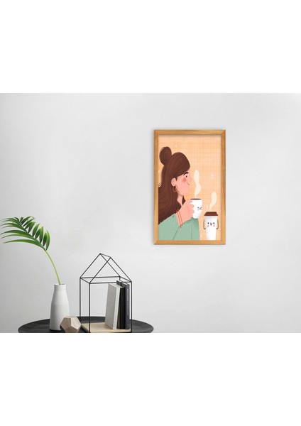 Gift Coffee Tasarımlı Dekoratif Retro Ahşap Tablo-29