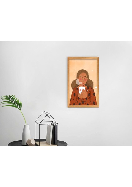 Gift Coffee Tasarımlı Dekoratif Retro Ahşap Tablo-12