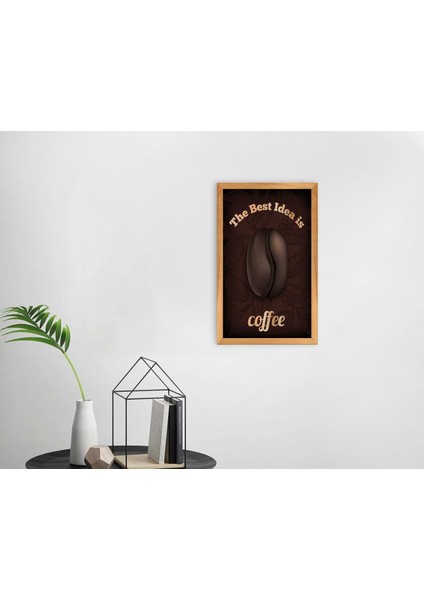 Gift Coffee Tasarımlı Dekoratif Retro Ahşap Tablo-7