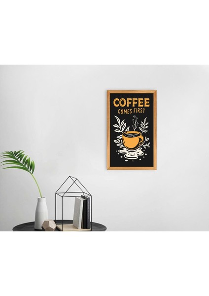 Gift Coffee Tasarımlı Dekoratif Retro Ahşap Tablo-4