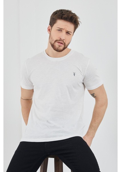 Erkek 5li Slm Fit Basic T-Shirt Çok Renkli