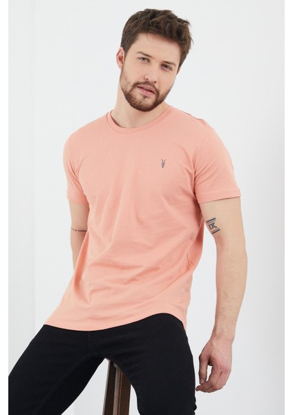 Erkek 5li Slm Fit Basic T-Shirt Çok Renkli