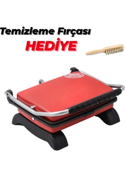 Dökümix Döküm Organik Tost Makinesi Ev Tipi Kırmızı 1800W FIRÇALI