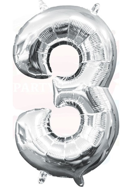 Balon Folyo 40'' Rakam Gümüş 3