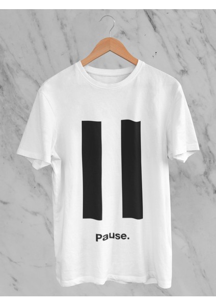 Pause Baskılı Kadın T-Shirt