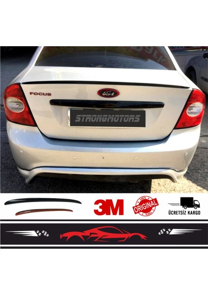 Spoiler Ford Focus 2 Bagaj Üzeri Çıta Spoiler Pianoblack 115CM modelleri