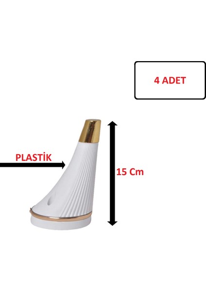 Sementa Ayak- Koltuk-Kanepe-Tv Ünitesi Ayağı -Plastik Mobilya Ayağı -Beyaz Renk- 15 cm - 4 Adet
