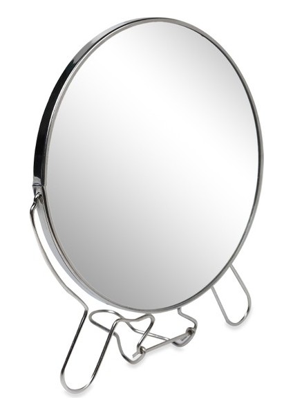Büyüteçli Çift Taraflı Ayaklı Metal Oval Makyaj Aynası (6 Inç) fiyatları