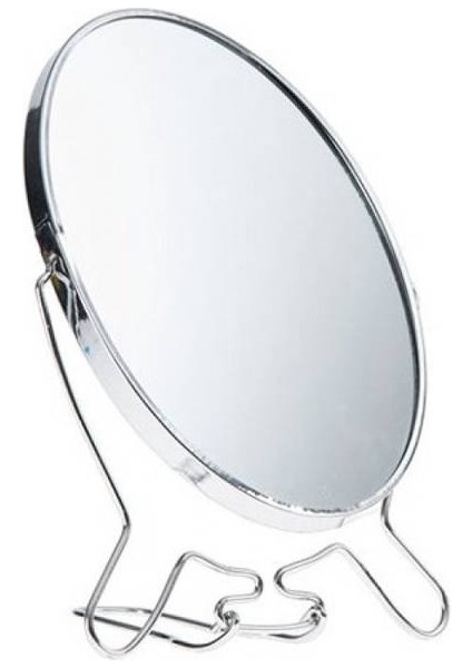 Büyüteçli Çift Taraflı Ayaklı Metal Oval Makyaj Aynası (6 Inç) modelleri