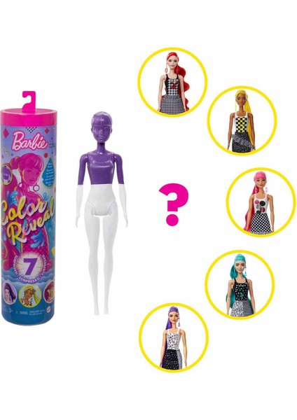 Color Reveal Renk Değiştiren Sürpriz Barbie Renk Bloklu Bebekler Seri 2 GWC56