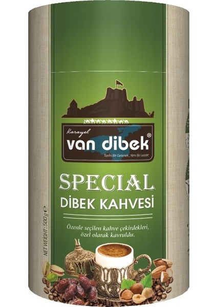 Van Dibek Special( Fındık Fıstık Badem ve Hurmalı) Kahvesi 500 gr Silindir Kutu