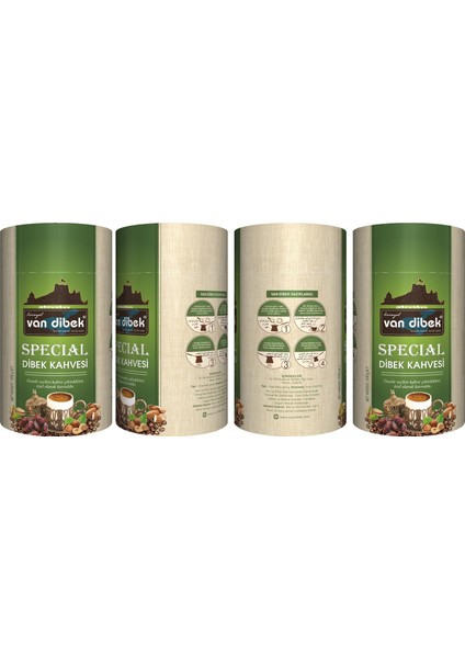 Van Dibek Special( Fındık Fıstık Badem ve Hurmalı) Kahvesi 500 gr Silindir Kutu fiyatları